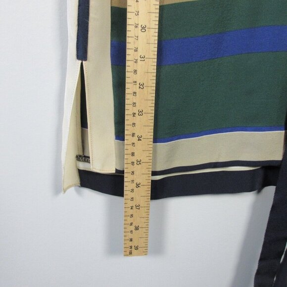 Club Monaco 100% Silk Dress 4 Striped Scoop Neck Sleeveless Casual Party 92 - Picture 12 of 12